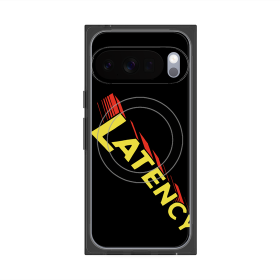 プレミアムスクエアケース with Pixelsnap［ LATENCY - Rock logo - Black ］