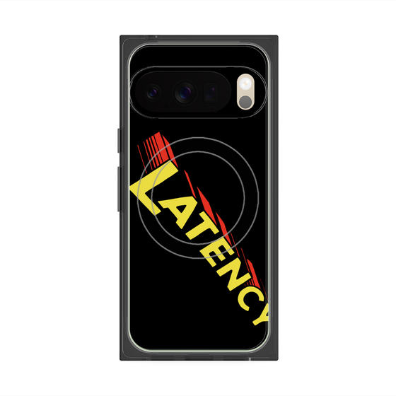 プレミアムスクエアケース with Pixelsnap［ LATENCY - Rock logo - Black ］