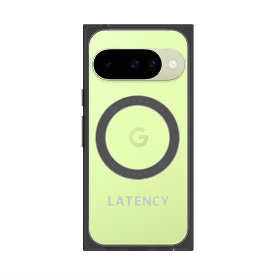 プレミアムスクエアケース with Pixelsnap［ LATENCY - Logotype - Gray ］