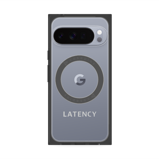 プレミアムスクエアケース with Pixelsnap［ LATENCY - Logotype - Gray ］