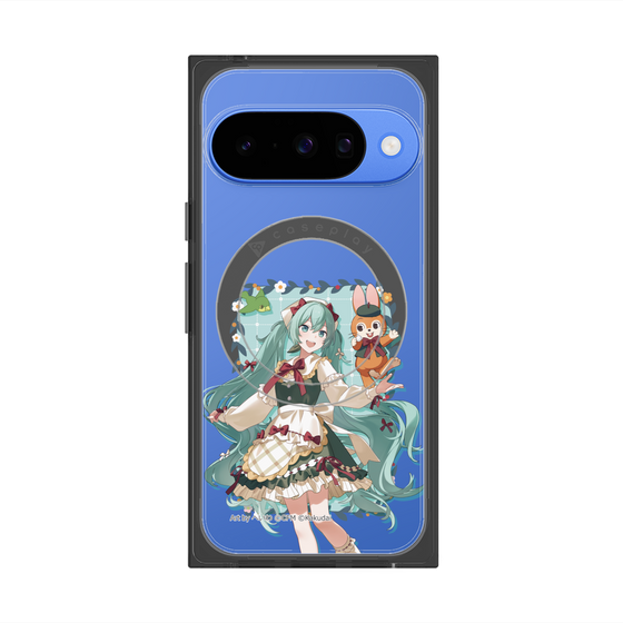 プレミアムスクエアケース with Pixelsnap［ 初音ミク×クッピーラムネ - 初音ミク×クッピー - 等身イラスト1 ］