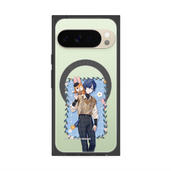 プレミアムスクエアケース with Pixelsnap［ 初音ミク×クッピーラムネ - KAITO×クッピー - 等身イラスト1 ］