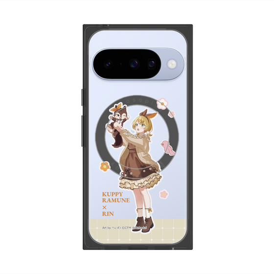 プレミアムスクエアケース with Pixelsnap［ 初音ミク×クッピーラムネ - 鏡音リン×ラム - 等身イラスト2 ］