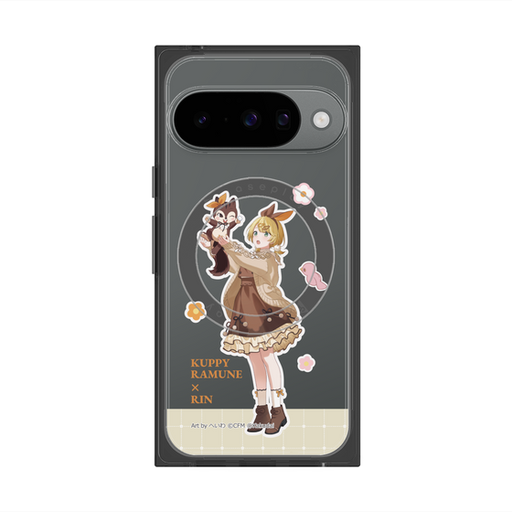 プレミアムスクエアケース with Pixelsnap［ 初音ミク×クッピーラムネ - 鏡音リン×ラム - 等身イラスト2 ］