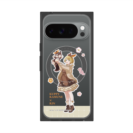 プレミアムスクエアケース with Pixelsnap［ 初音ミク×クッピーラムネ - 鏡音リン×ラム - 等身イラスト2 ］