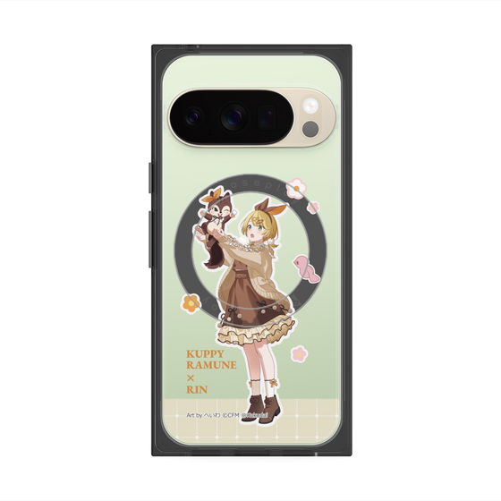 プレミアムスクエアケース with Pixelsnap［ 初音ミク×クッピーラムネ - 鏡音リン×ラム - 等身イラスト2 ］