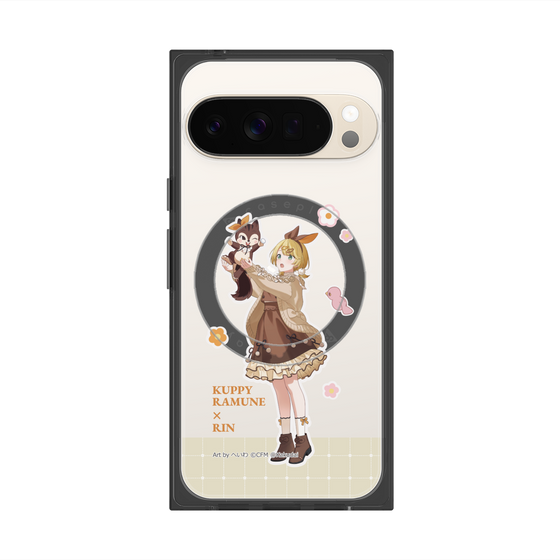 プレミアムスクエアケース with Pixelsnap［ 初音ミク×クッピーラムネ - 鏡音リン×ラム - 等身イラスト2 ］