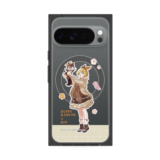 プレミアムスクエアケース with Pixelsnap［ 初音ミク×クッピーラムネ - 鏡音リン×ラム - 等身イラスト2 ］