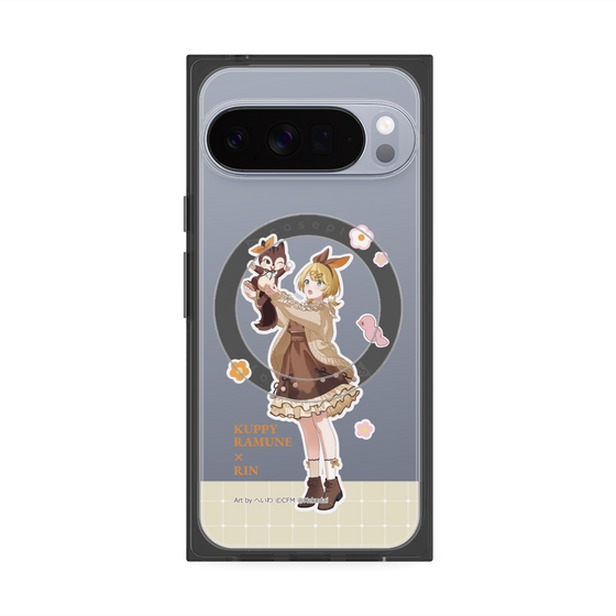 プレミアムスクエアケース with Pixelsnap［ 初音ミク×クッピーラムネ - 鏡音リン×ラム - 等身イラスト2 ］