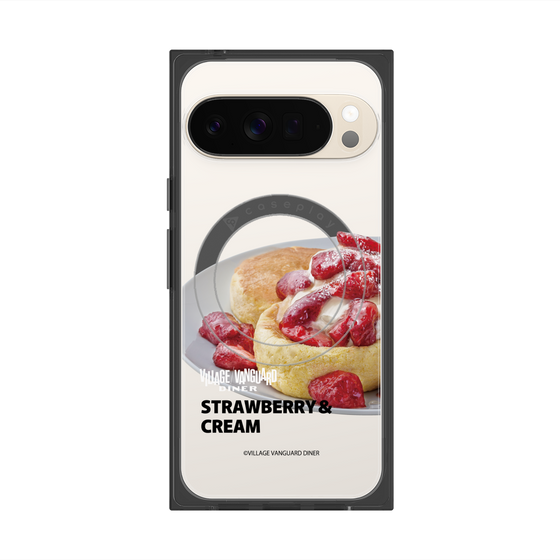 プレミアムスクエアケース with Pixelsnap［ ヴィレッジヴァンガードダイナー - ストロベリー＆クリームパンケーキ ］