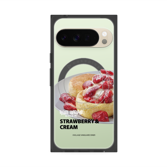 プレミアムスクエアケース with Pixelsnap［ ヴィレッジヴァンガードダイナー - ストロベリー＆クリームパンケーキ ］