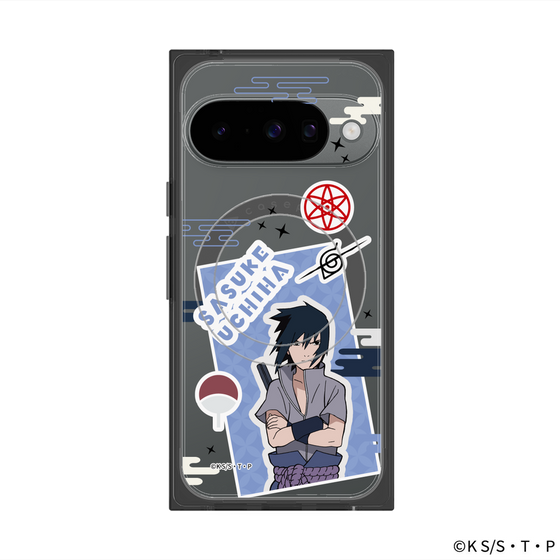 プレミアムスクエアケース with Pixelsnap［ NARUTO -ナルト- 疾風伝 - ステッカー - うちはサスケ ］