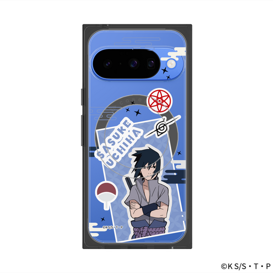 プレミアムスクエアケース with Pixelsnap［ NARUTO -ナルト- 疾風伝 - ステッカー - うちはサスケ ］