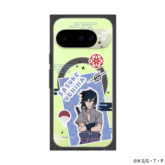 プレミアムスクエアケース with Pixelsnap［ NARUTO -ナルト- 疾風伝 - ステッカー - うちはサスケ ］