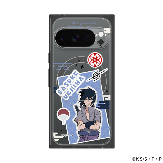 プレミアムスクエアケース with Pixelsnap［ NARUTO -ナルト- 疾風伝 - ステッカー - うちはサスケ ］