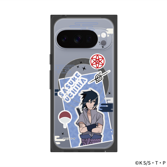 プレミアムスクエアケース with Pixelsnap［ NARUTO -ナルト- 疾風伝 - ステッカー - うちはサスケ ］