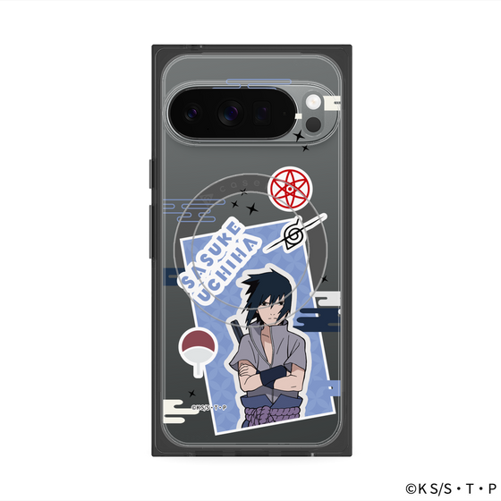 プレミアムスクエアケース with Pixelsnap［ NARUTO -ナルト- 疾風伝 - ステッカー - うちはサスケ ］