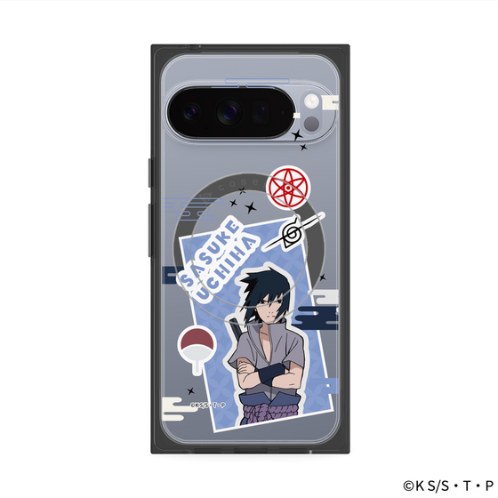 プレミアムスクエアケース with Pixelsnap［ NARUTO -ナルト- 疾風伝 - ステッカー - うちはサスケ ］
