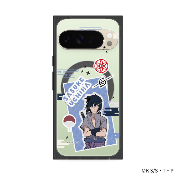 プレミアムスクエアケース with Pixelsnap［ NARUTO -ナルト- 疾風伝 - ステッカー - うちはサスケ ］