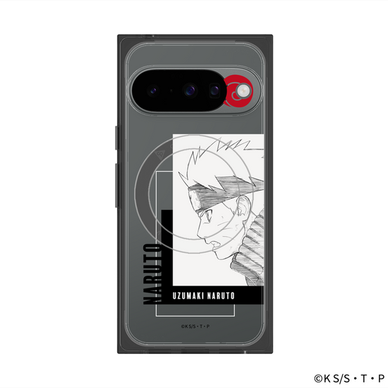 プレミアムスクエアケース with Pixelsnap［ NARUTO -ナルト- 疾風伝 - うずまきナルト - 線画 ］