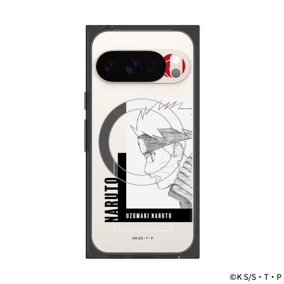 プレミアムスクエアケース with Pixelsnap［ NARUTO-ナルト- 疾風伝 - うずまきナルト - 線画 ］