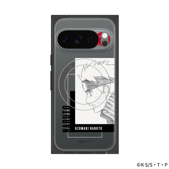 プレミアムスクエアケース with Pixelsnap［ NARUTO -ナルト- 疾風伝 - うずまきナルト - 線画 ］