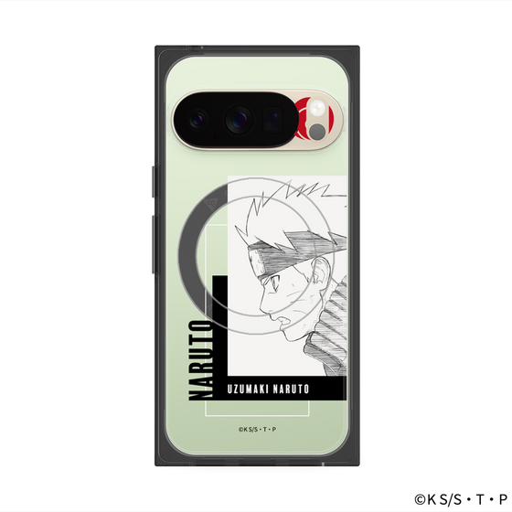 プレミアムスクエアケース with Pixelsnap［ NARUTO -ナルト- 疾風伝 - うずまきナルト - 線画 ］