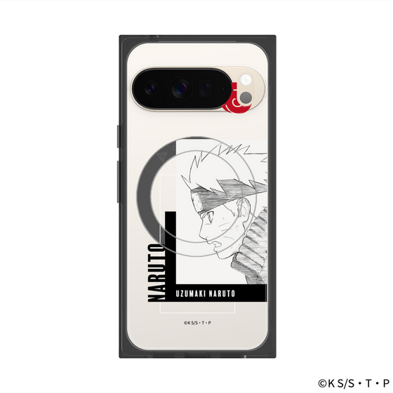 プレミアムスクエアケース with Pixelsnap［ NARUTO-ナルト- 疾風伝 - うずまきナルト - 線画 ］