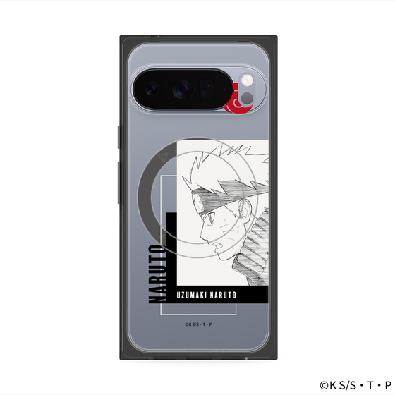 プレミアムスクエアケース with Pixelsnap［ NARUTO -ナルト- 疾風伝 - うずまきナルト - 線画 ］