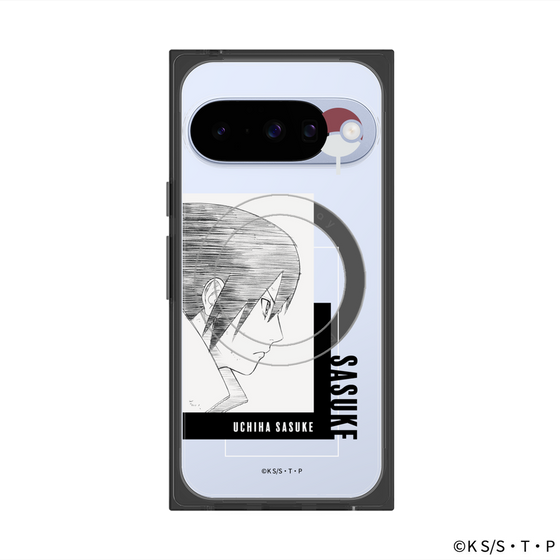 プレミアムスクエアケース with Pixelsnap［ NARUTO-ナルト- 疾風伝 - うちはサスケ - 線画 ］
