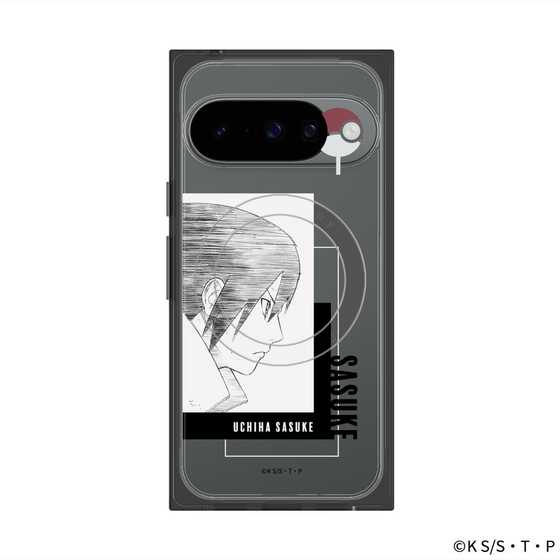 プレミアムスクエアケース with Pixelsnap［ NARUTO -ナルト- 疾風伝 - うちはサスケ - 線画 ］