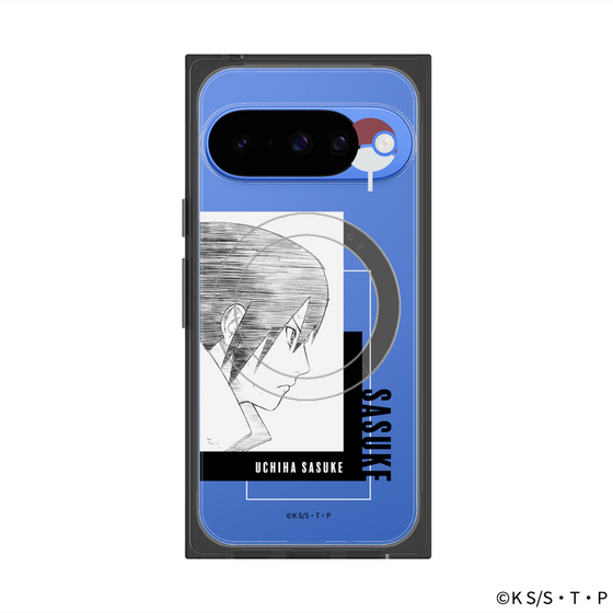 プレミアムスクエアケース with Pixelsnap［ NARUTO -ナルト- 疾風伝 - うちはサスケ - 線画 ］