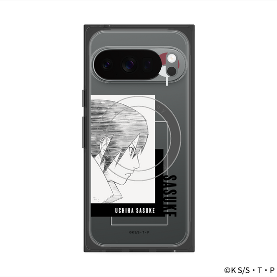 プレミアムスクエアケース with Pixelsnap［ NARUTO -ナルト- 疾風伝 - うちはサスケ - 線画 ］