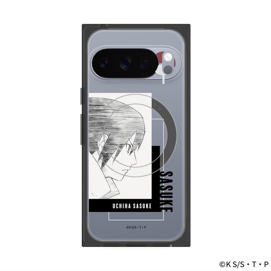 プレミアムスクエアケース with Pixelsnap［ NARUTO -ナルト- 疾風伝 - うちはサスケ - 線画 ］