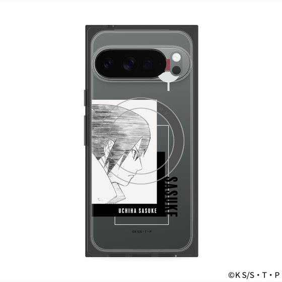 プレミアムスクエアケース with Pixelsnap［ NARUTO -ナルト- 疾風伝 - うちはサスケ - 線画 ］