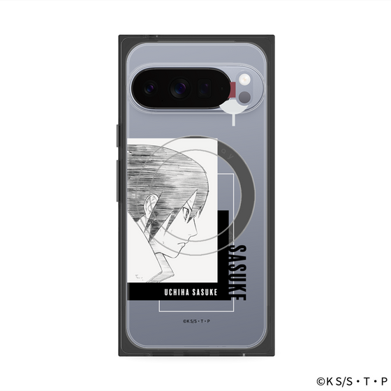 プレミアムスクエアケース with Pixelsnap［ NARUTO -ナルト- 疾風伝 - うちはサスケ - 線画 ］