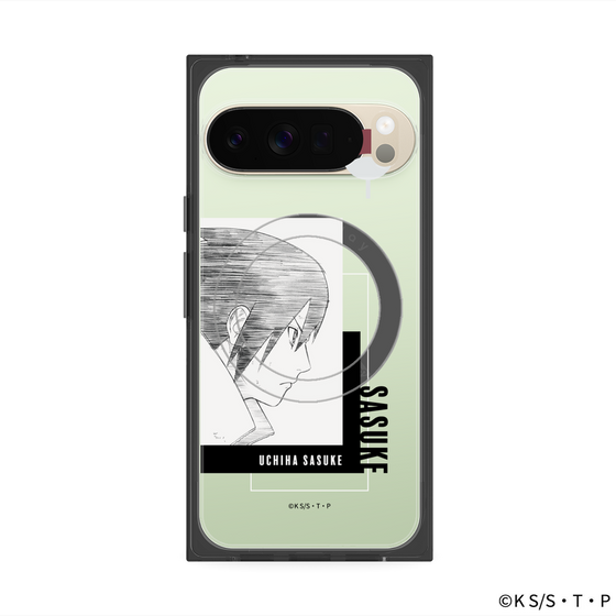 プレミアムスクエアケース with Pixelsnap［ NARUTO -ナルト- 疾風伝 - うちはサスケ - 線画 ］