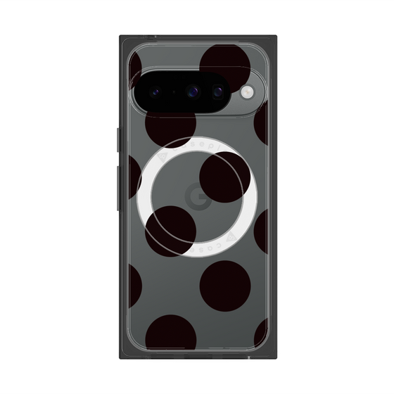 プレミアムスクエアケース with Pixelsnap［ シンプルドット - Black ］