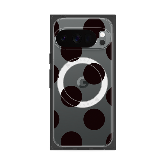 プレミアムスクエアケース with Pixelsnap［ シンプルドット - Black ］