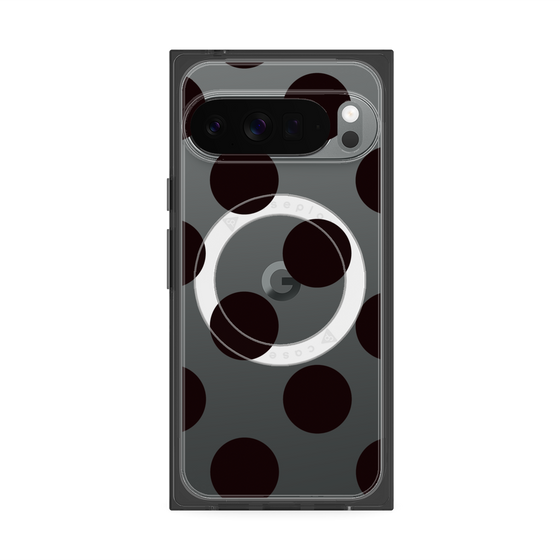 プレミアムスクエアケース with Pixelsnap［ シンプルドット - Black ］