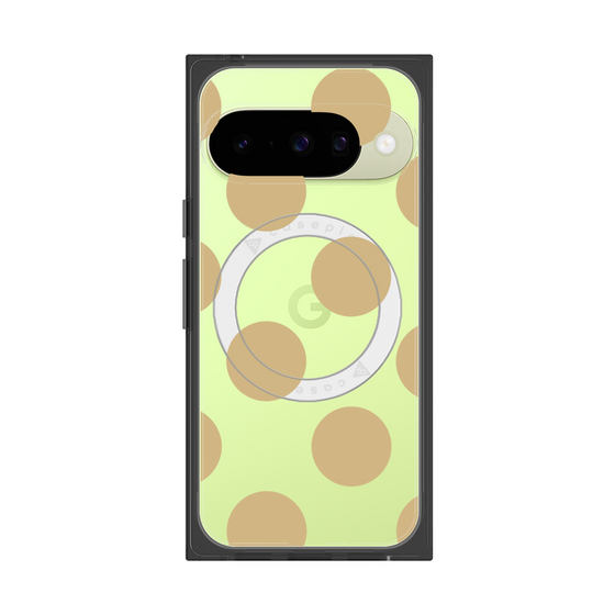 プレミアムスクエアケース with Pixelsnap［ シンプルドット - Beige ］