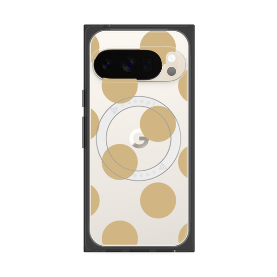 プレミアムスクエアケース with Pixelsnap［ シンプルドット - Beige ］