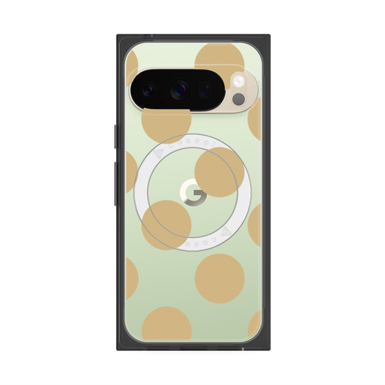 プレミアムスクエアケース with Pixelsnap［ シンプルドット - Beige ］