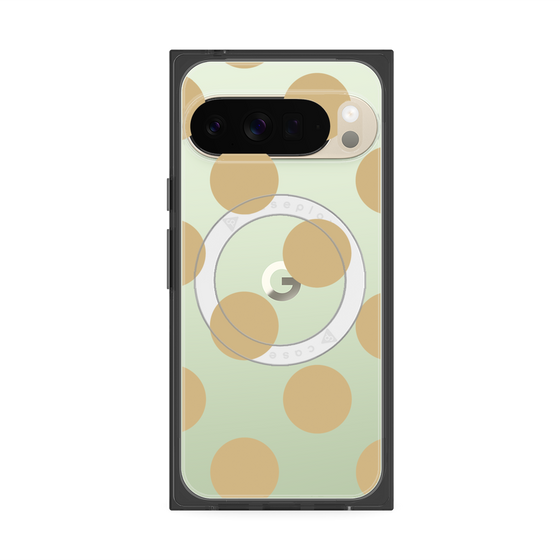 プレミアムスクエアケース with Pixelsnap［ シンプルドット - Beige ］