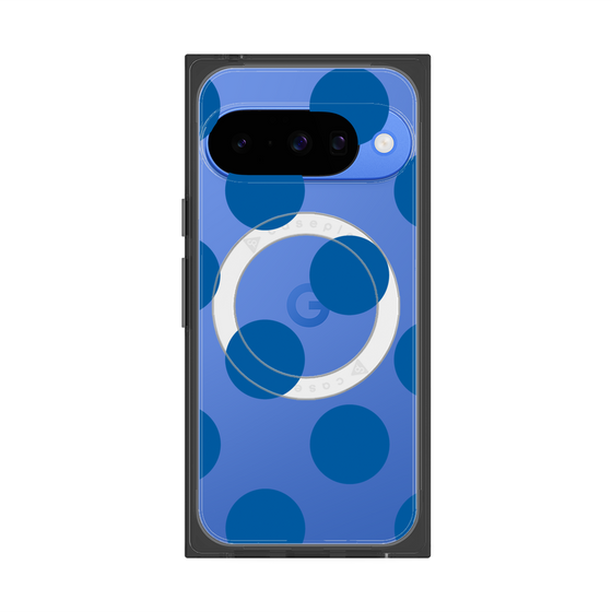 プレミアムスクエアケース with Pixelsnap［ シンプルドット - Blue ］