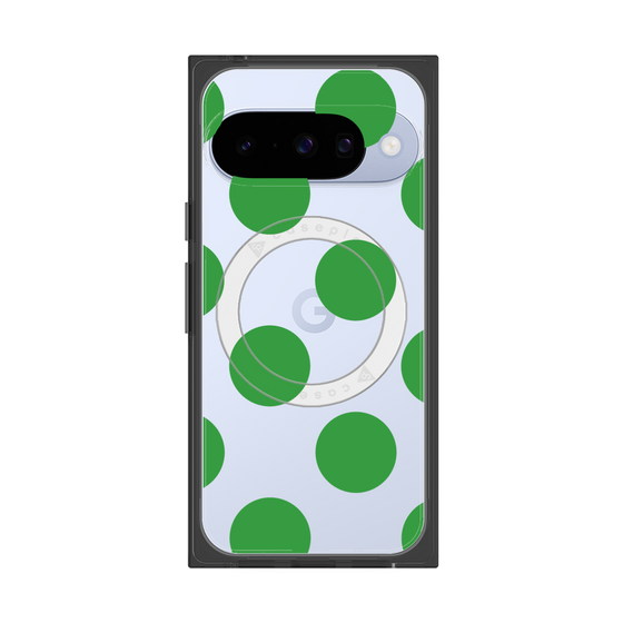 プレミアムスクエアケース with Pixelsnap［ シンプルドット - Green ］