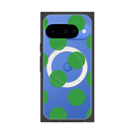 プレミアムスクエアケース with Pixelsnap［ シンプルドット - Green ］