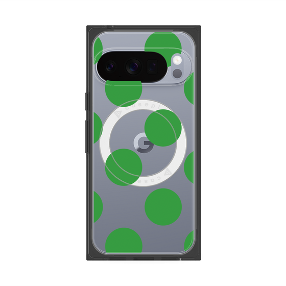 プレミアムスクエアケース with Pixelsnap［ シンプルドット - Green ］