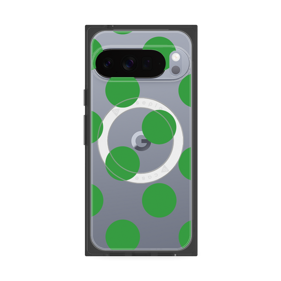 プレミアムスクエアケース with Pixelsnap［ シンプルドット - Green ］