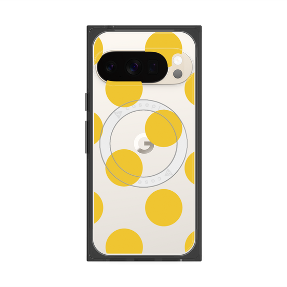 プレミアムスクエアケース with Pixelsnap［ シンプルドット - Yellow ］